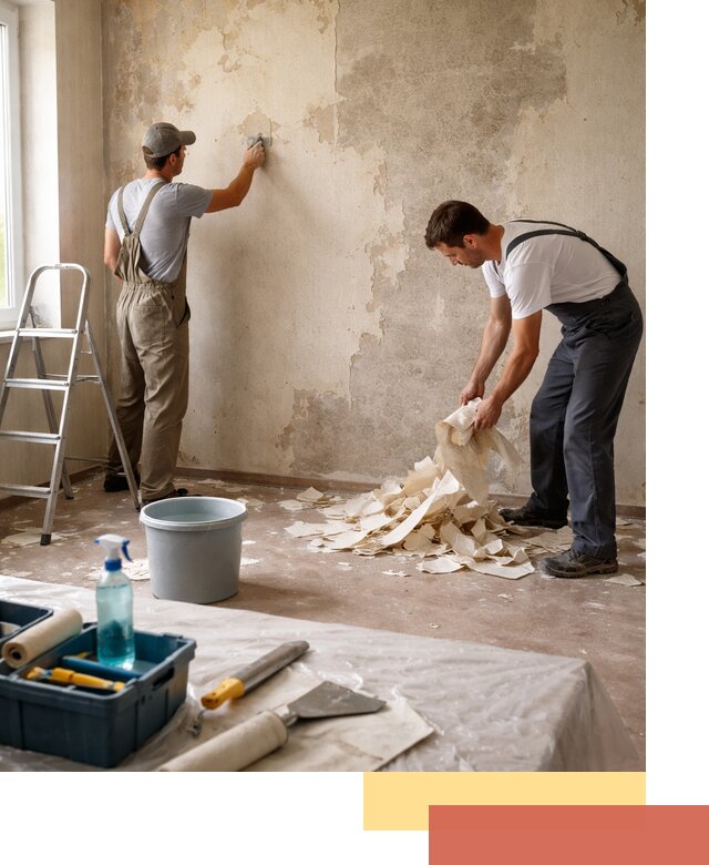 Снятие старых обоев в Стрежевом быстро и качественно