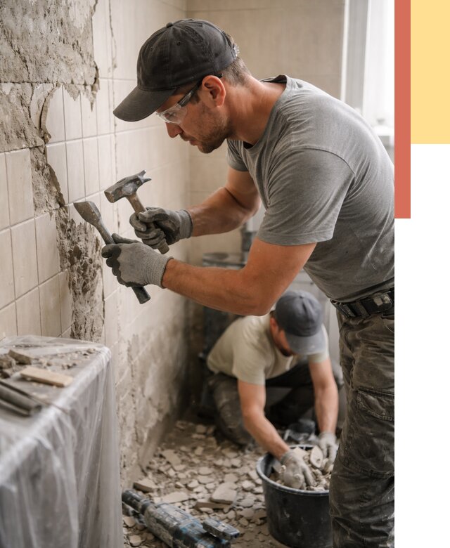 Демонтаж плитки со стен в Стрежевом от 867 руб. — быстро и недорого | ОТДЕЛОЧНИК-Стж