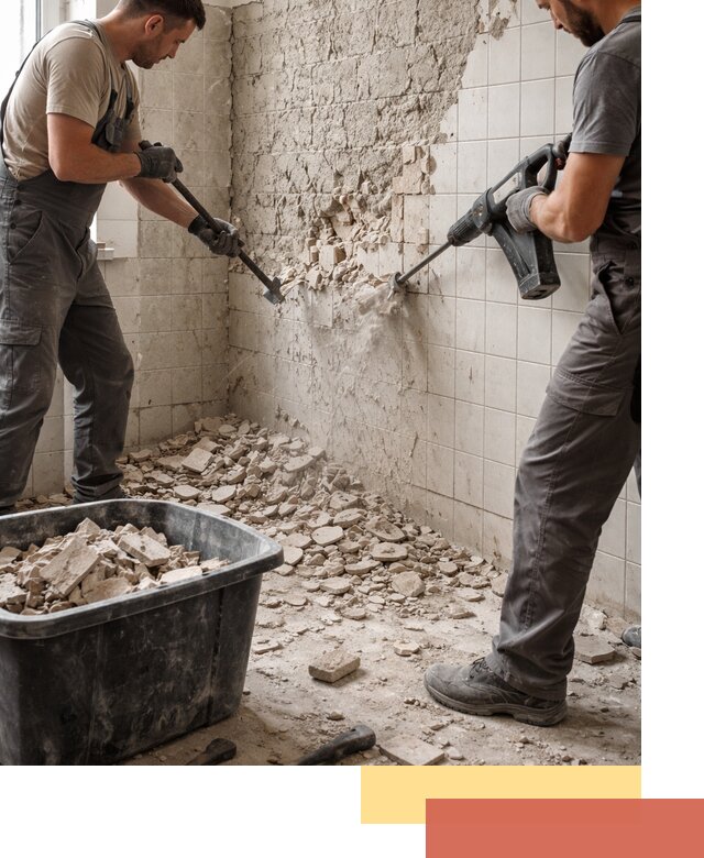 Демонтаж плитки со стен в Стрежевом быстро и аккуратно