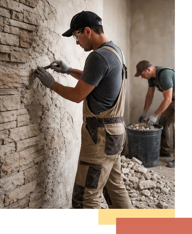 Демонтаж декоративного камня в Стрежевом профессионально и безопасно