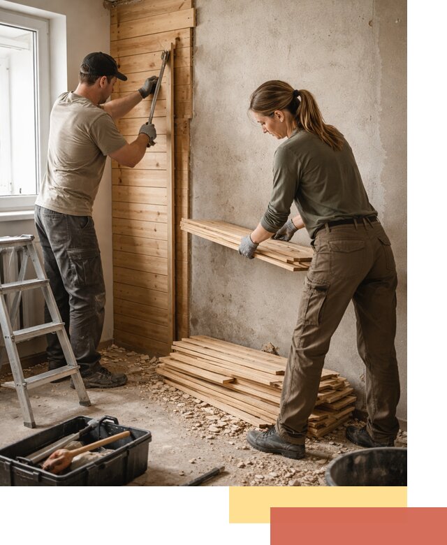 Демонтаж вагонки со стен в Стрежевом — профессиональный демонтаж