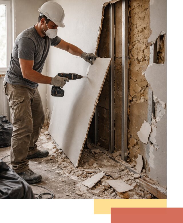 Демонтаж гипсокартона со стен в Стрежевом качественно и быстро