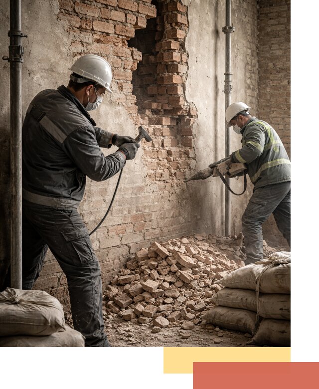 Демонтаж кирпичных стен в Стрежевом быстро и безопасно