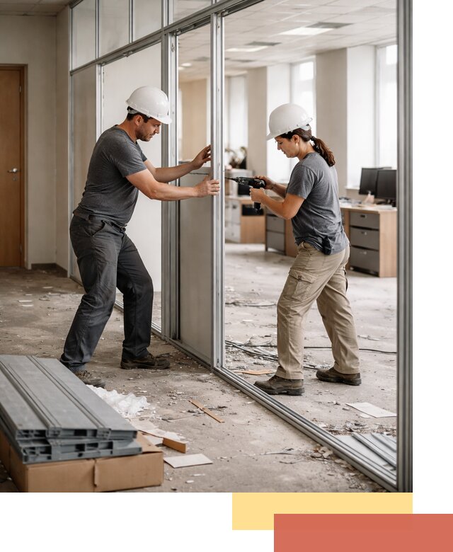 Демонтаж алюминиевых перегородок в Стрежевом быстро и аккуратно