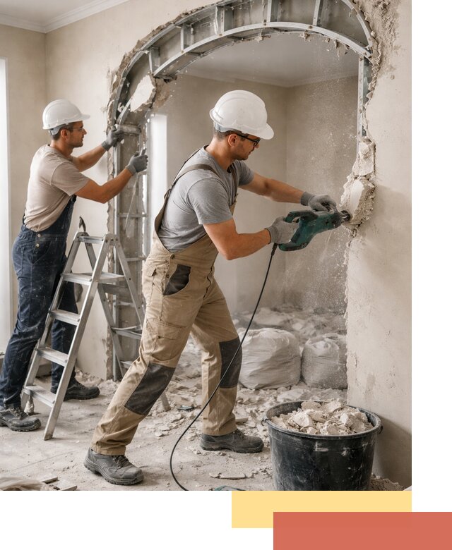 Демонтаж гипсокартонной арки в Стрежевом быстро и аккуратно