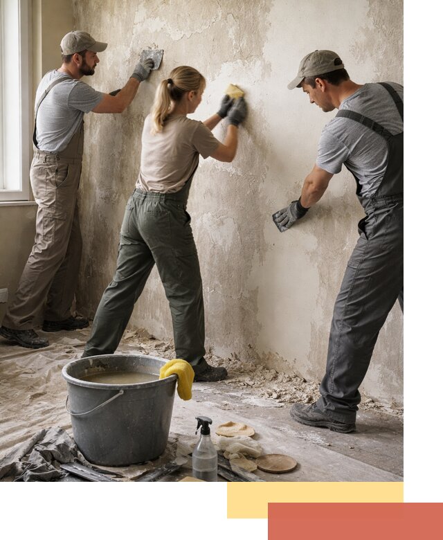 Очистка стен от клея и грунтовки в Стрежевом качественно и быстро