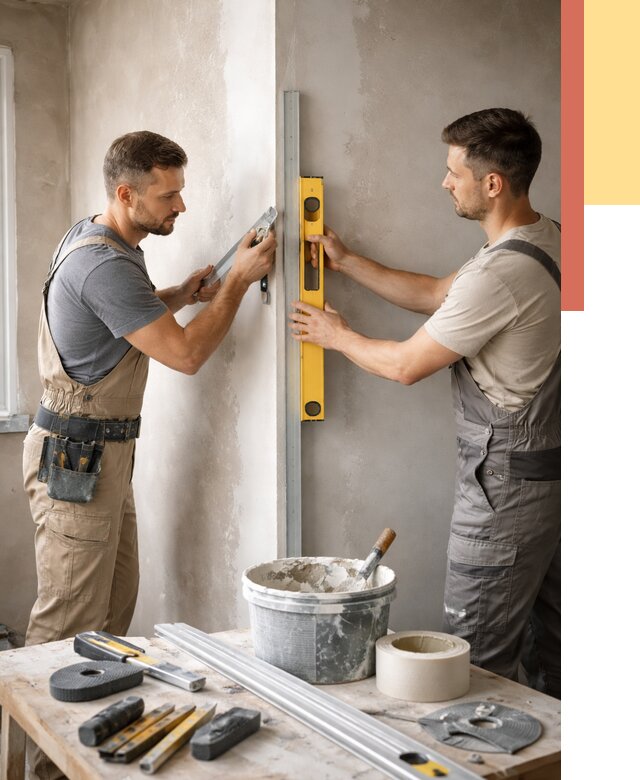 Выведение углов стен в Стрежевом от 1886 руб. быстро и недорого | ОТДЕЛОЧНИК-Стж