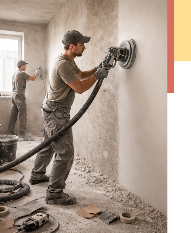 Шлифовка стен в Стрежевом от 1223 руб/м2 — быстро и недорого | ОТДЕЛОЧНИК-Стж