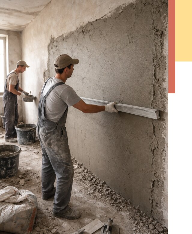 Цементная штукатурка стен в Стрежевом от 4588 руб/м2 — быстро и недорого | ОТДЕЛОЧНИК-Стж