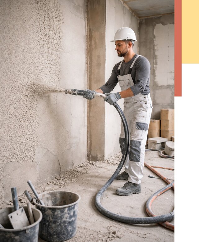 Машинная штукатурка стен в Стрежевом под ключ от 6627 руб./м2 | ОТДЕЛОЧНИК-Стж