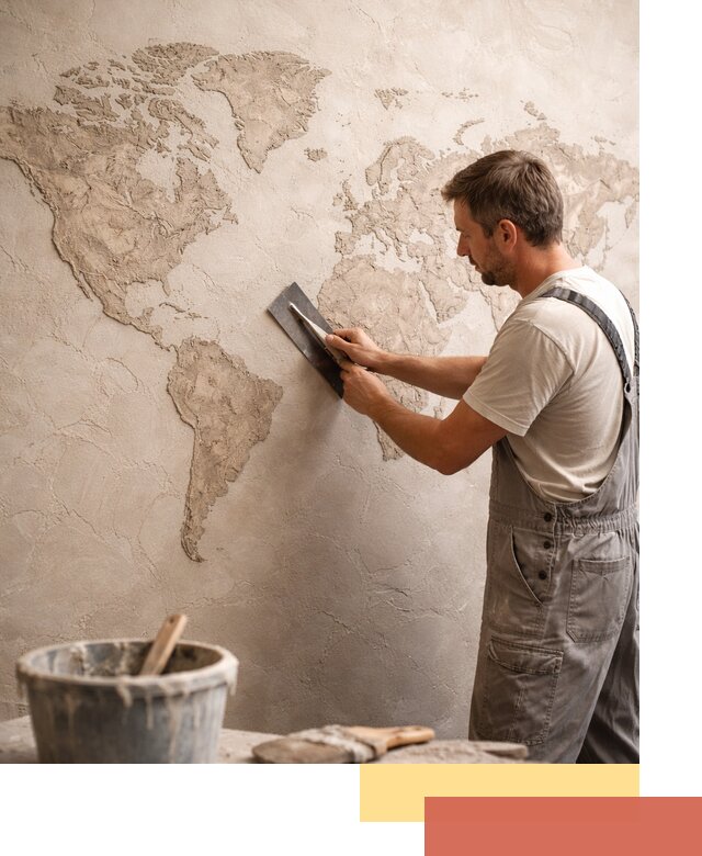 Декоративная штукатурка «Карта мира» под ключ в Стрежевом