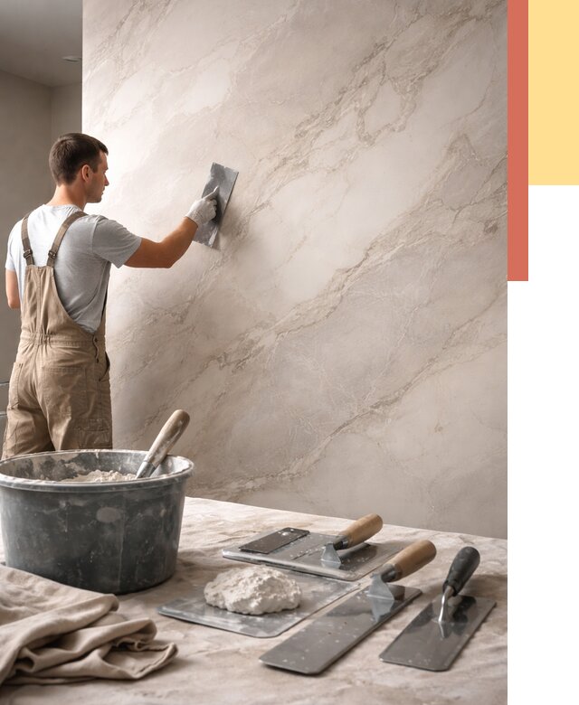 Декоративная штукатурка под мрамор в Стрежевом от 2855 руб./м² — быстро и недорого | ОТДЕЛОЧНИК-Стж