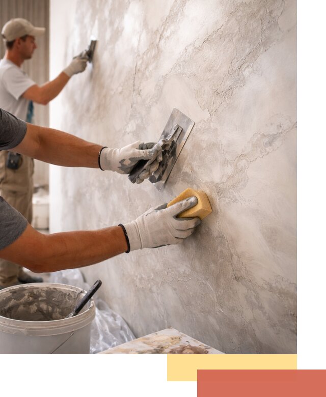 Декоративная штукатурка под мрамор в Стрежевом для стен и потолков
