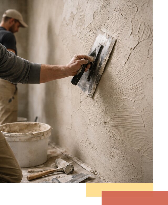 Фактурная штукатурка стен в Стрежевом — монтаж, отделка, реставрация