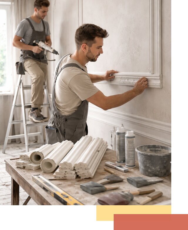 Монтаж лепнины на стены в Стрежевом профессионально и качественно