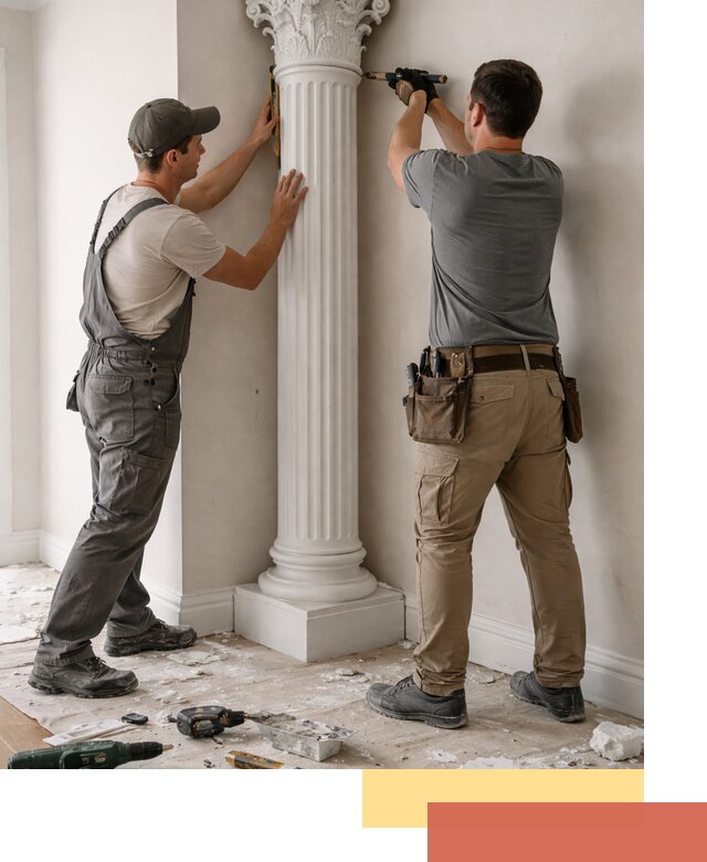 Установка декоративных колонн в Стрежевом под ключ