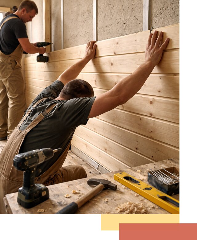 Монтаж деревянной вагонки на стены в Стрежевом быстро и качественно