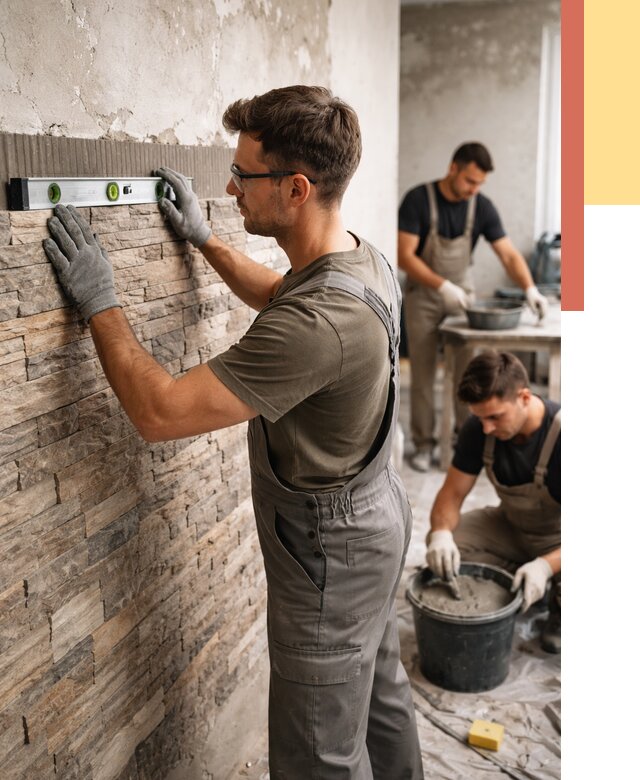 Монтаж искусственного камня в Стрежевом от 4588 руб. под ключ | ОТДЕЛОЧНИК-Стж