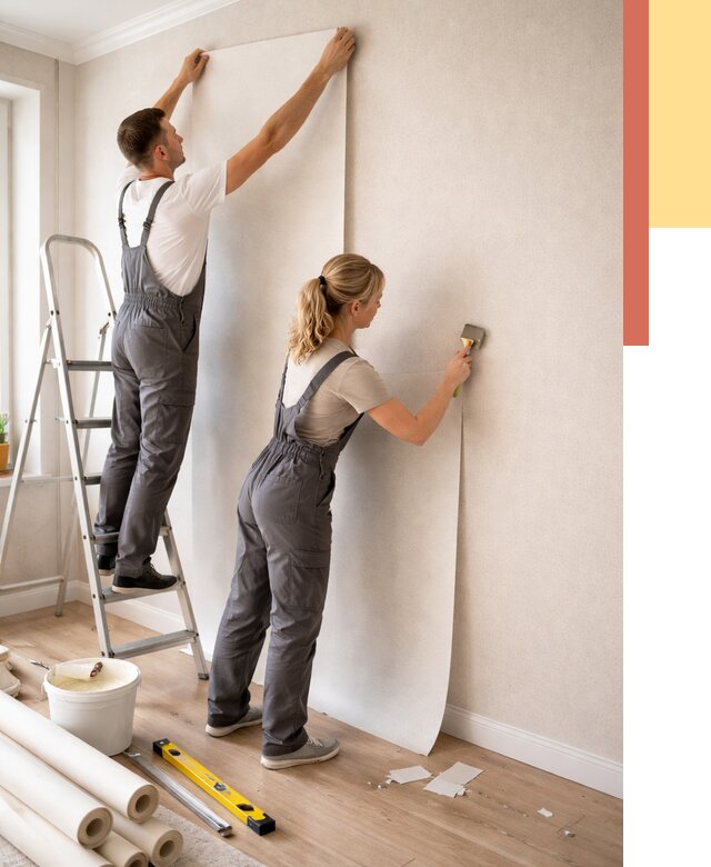 Поклейка флизелиновых обоев в Стрежевом от 6117 руб. | Быстро и недорого — ОТДЕЛОЧНИК-Стж