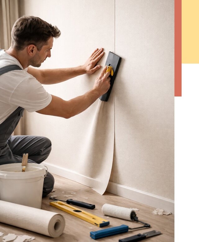 Поклейка виниловых обоев в Стрежевом от 4588 руб. | Быстро и недорого — ОТДЕЛОЧНИК-Стж