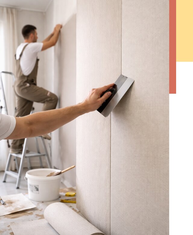 Поклейка текстильных обоев в Стрежевом от 4588 руб. под ключ | ОТДЕЛОЧНИК-Стж