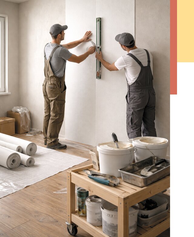 Поклейка стеклообоев в Стрежевом от 6627 руб. за м2 — быстро и недорого | ОТДЕЛОЧНИК-Стж