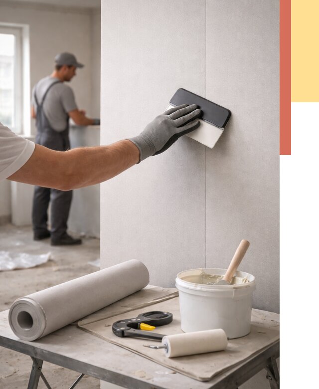 Поклейка обоев под покраску в Стрежевом от 3568 руб. за м2 | ОТДЕЛОЧНИК-Стж