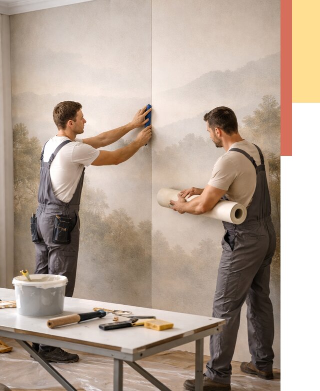 Поклейка фотообоев в Стрежевом от 8666 руб/м² — быстро и недорого | ОТДЕЛОЧНИК-Стж