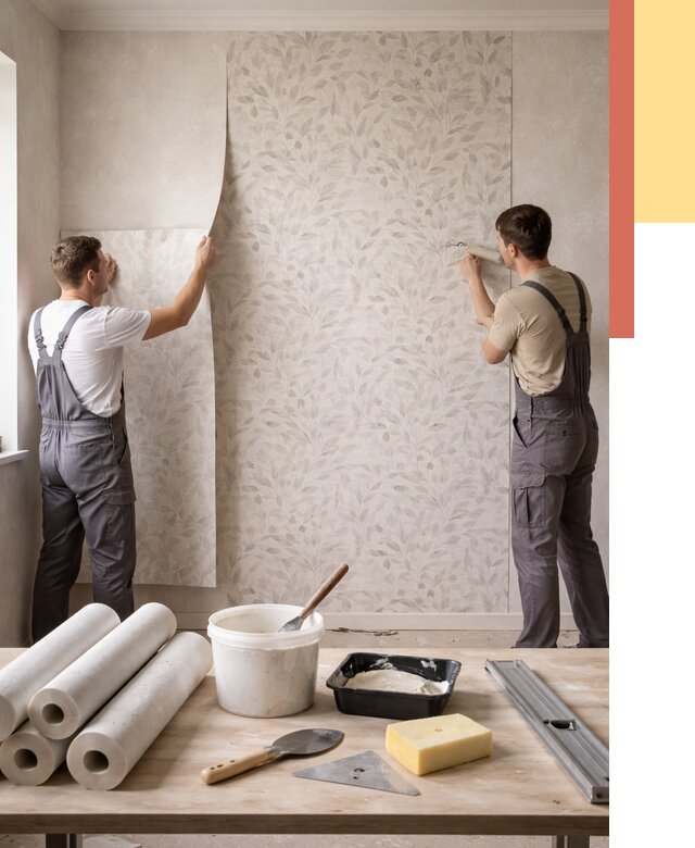 Поклейка обоев с подбором рисунка в Стрежевом от 3568 руб. | ОТДЕЛОЧНИК-Стж - быстро и недорого