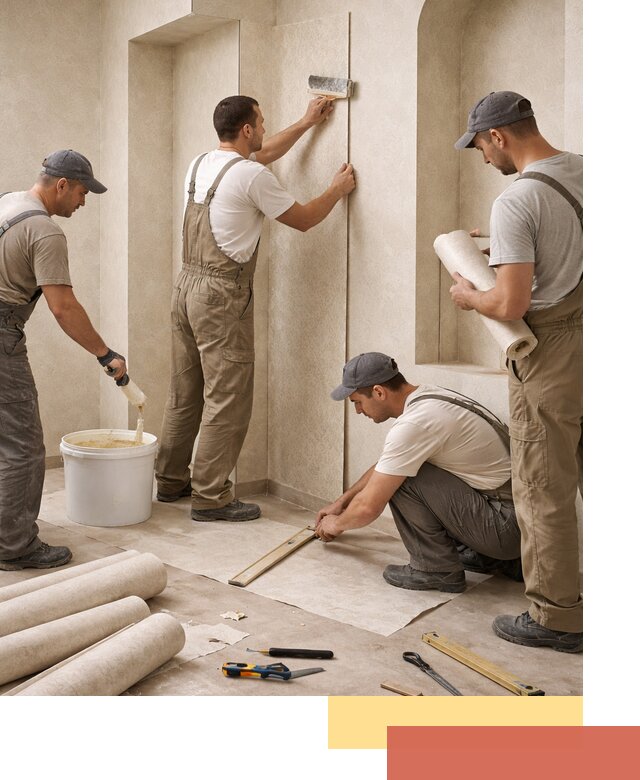 Поклейка обоев на сложные стены и неровные поверхности в Стрежевом