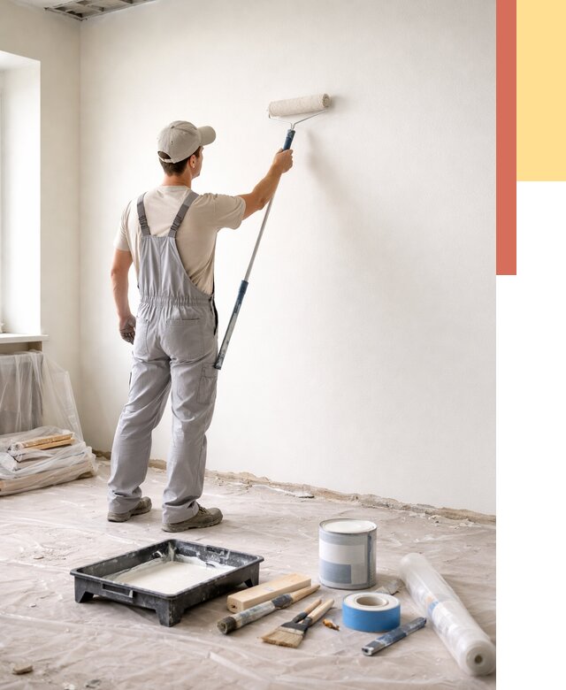 Покраска стен водоэмульсионной краской в Стрежевом от 459 руб. за м² | ОТДЕЛОЧНИК-Стж