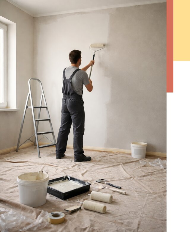 Покраска стен моющейся краской в Стрежевом от 357 руб./м² — быстро и недорого | ОТДЕЛОЧНИК-Стж