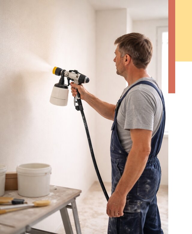 Покраска стен краскопультом в Стрежевом от 7646 руб. — механизированная покраска | ОТДЕЛОЧНИК-Стж