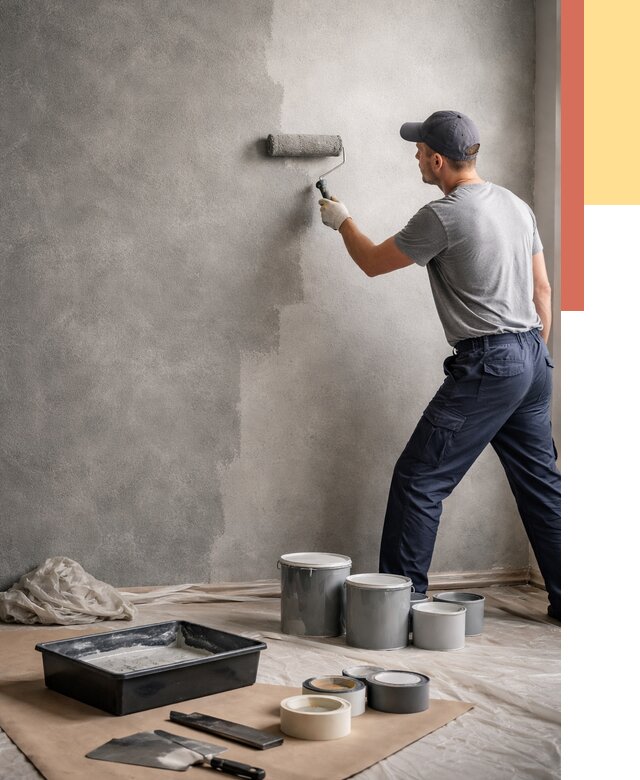 Покраска стен под бетон в Стрежевом от 663 руб. за м2 — быстро и недорого | ОТДЕЛОЧНИК-Стж