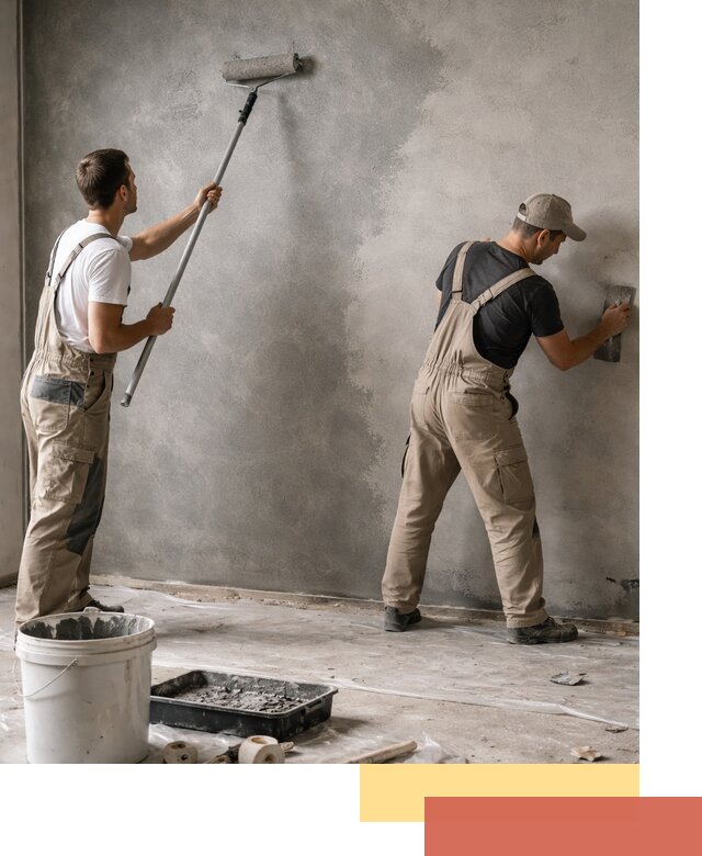 Покраска стен под бетон в Стрежевом профессионально и недорого