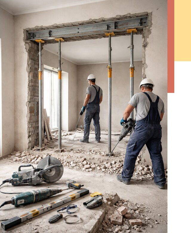 Прорезка проема в стене в Стрежевом от 4588 руб. — быстро и недорого | ОТДЕЛОЧНИК-Стж