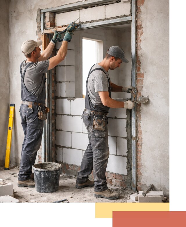 Закладка дверного проема под ключ в Стрежевом: демонтаж, монтаж, отделка