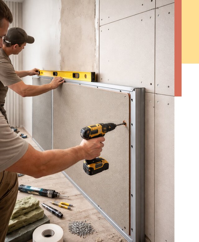 Шумоизоляция стен панелями ЗИПС в Стрежевом от 2243 руб./м² под ключ | ОТДЕЛОЧНИК-Стж