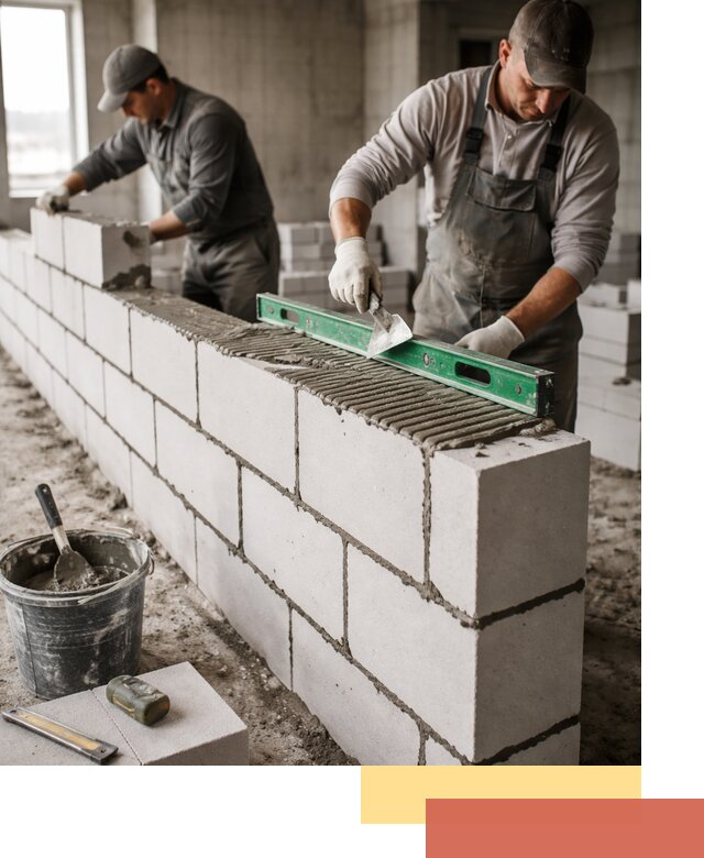 Кладка перегородок из газобетона в Стрежевом быстро и качественно