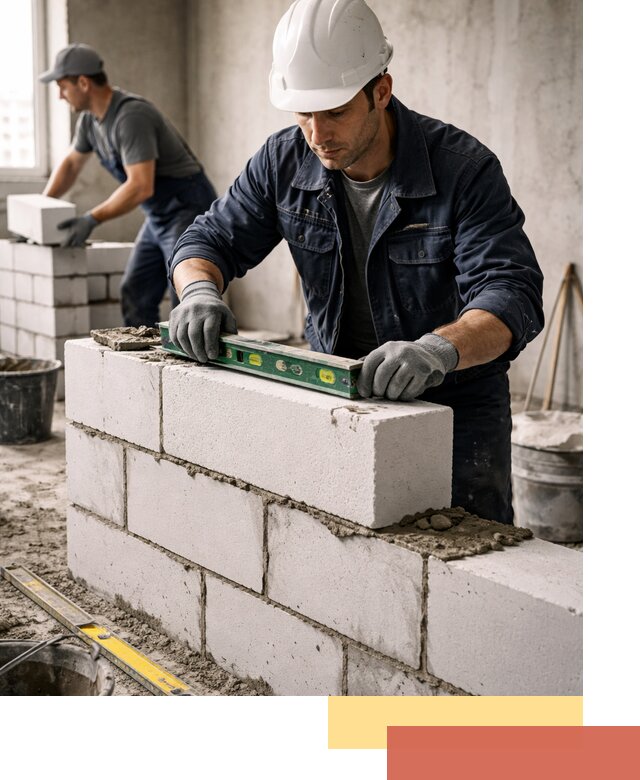 Кладка перегородок из пеноблока под ключ в Стрежевом