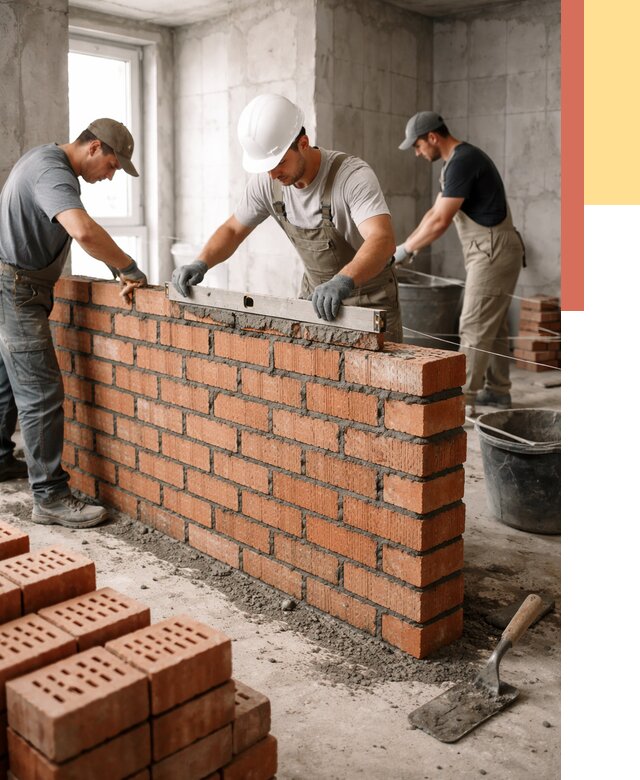 Кладка перегородок из кирпича в Стрежевом от 3568 руб. за м² | ОТДЕЛОЧНИК-Стж