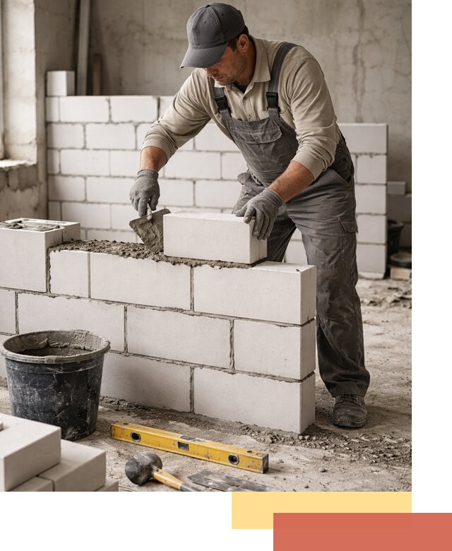 Кладка перегородок из силикатного блока в Стрежевом