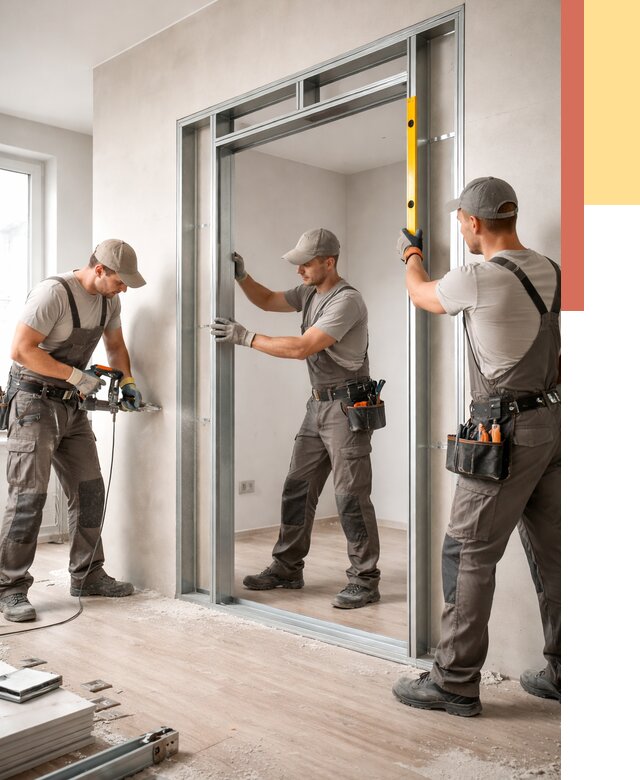 Устройство дверного проема в перегородке в Стрежевом от 4588 руб. под ключ | ОТДЕЛОЧНИК-Стж