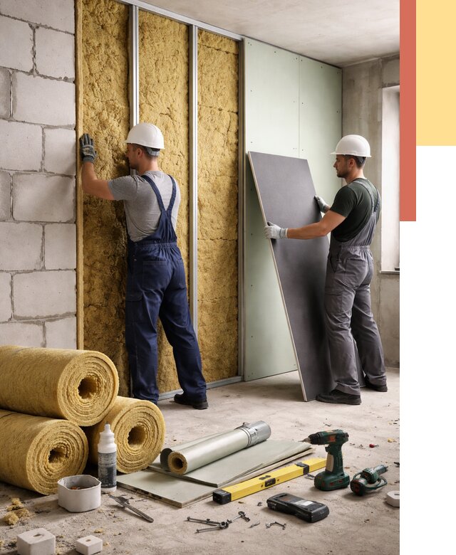 Шумоизоляция перегородок из блоков в Стрежевом от 1886 руб./м² — быстро и недорого | ОТДЕЛОЧНИК-Стж