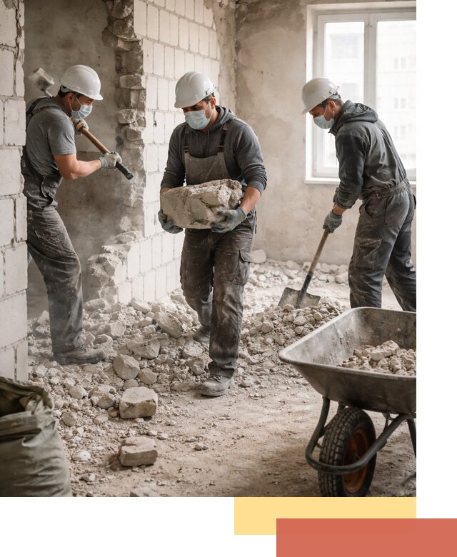 Демонтаж блочных перегородок в Стрежевом быстро и аккуратно