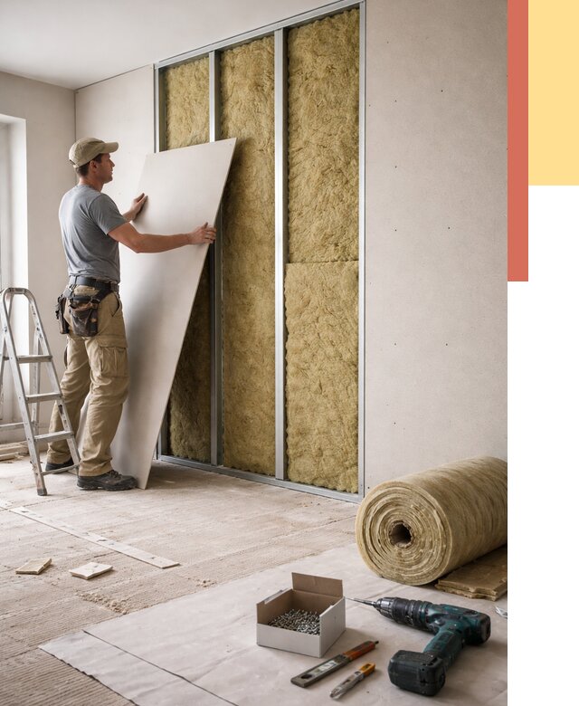 Перегородка из гипсокартона с шумоизоляцией в Стрежевом от 3181 руб. | ОТДЕЛОЧНИК-Стж