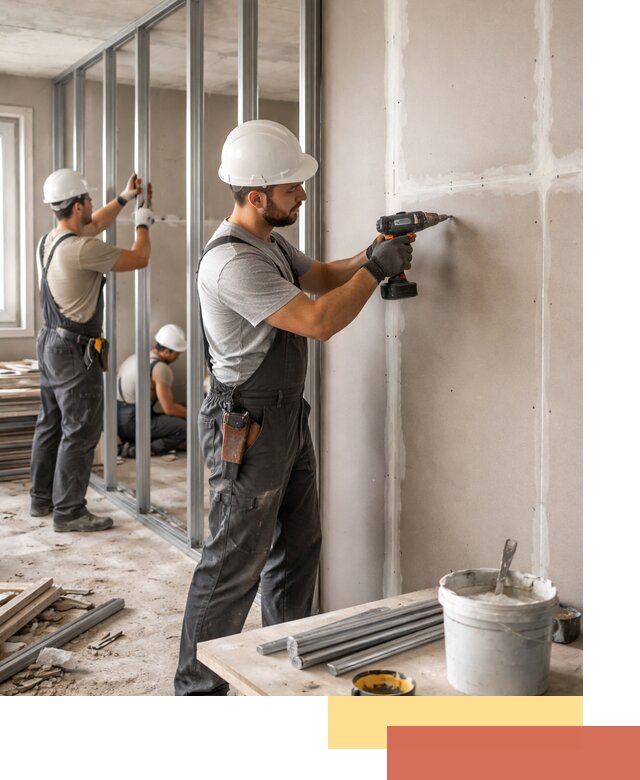 Перегородки из огнестойкого гипсокартона в Стрежевом под ключ