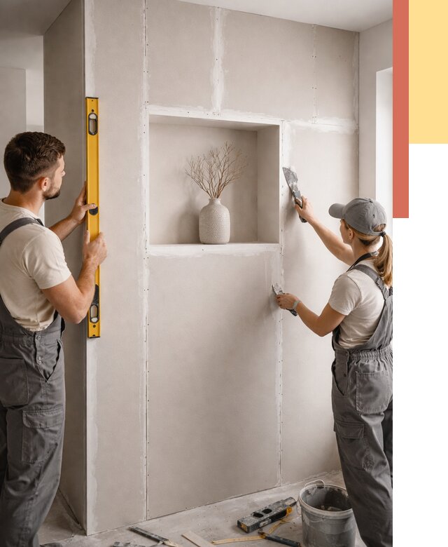 Перегородка из гипсокартона с нишей в Стрежевом от 3313 руб. под ключ | ОТДЕЛОЧНИК-Стж