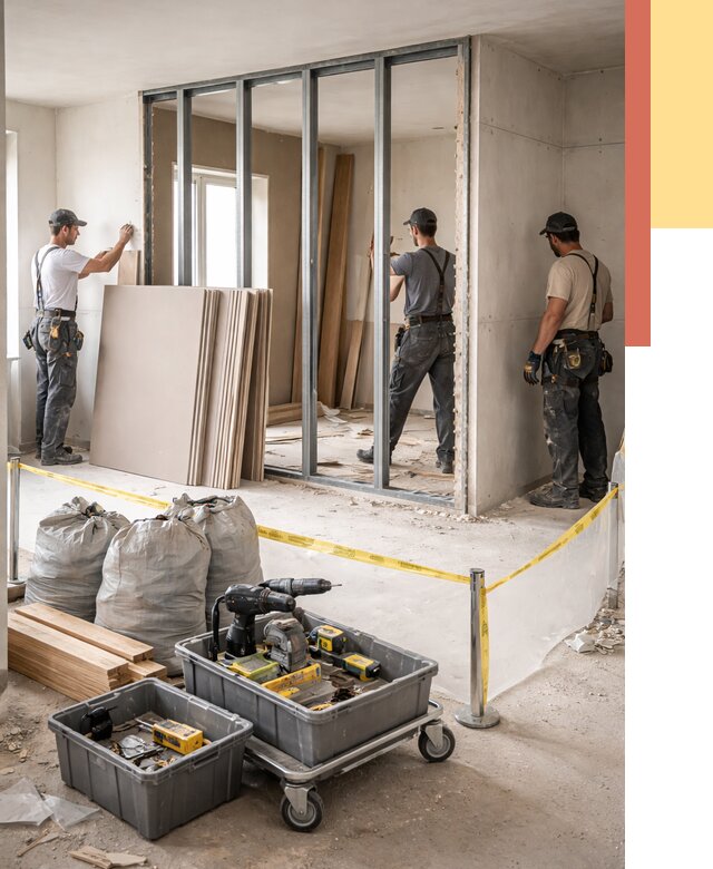 Перенос гипсокартонной перегородки в Стрежевом под ключ от 4588 руб. | Демонтаж и монтаж – ОТДЕЛОЧНИК-Стж