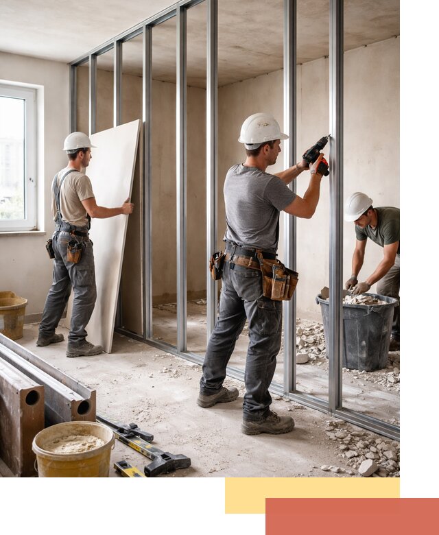 Перенос гипсокартонной перегородки в Стрежевом профессионально и быстро